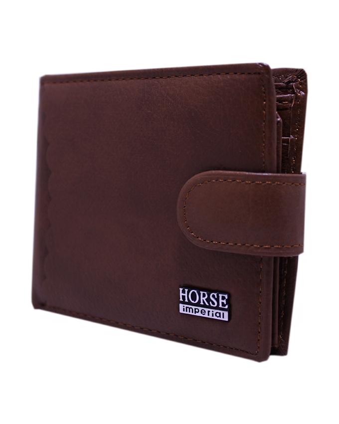 IH Brown Leather Button Wallet For Men - #1 Online Shopping Store in ...